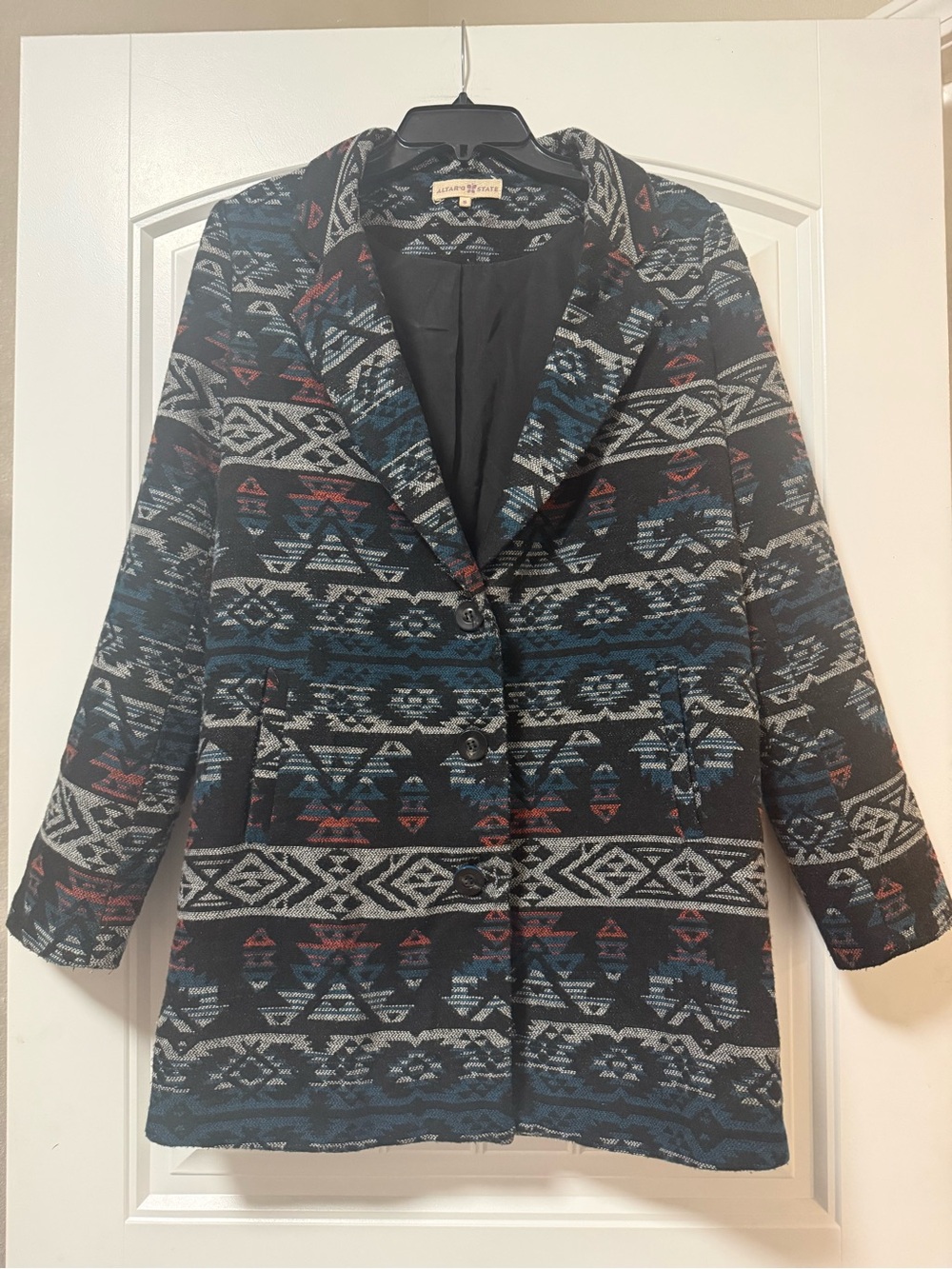 Altar’D State Wool Blend Southwestern Long Coat